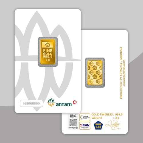 Emas Logam Mulia Antam 3 Gram